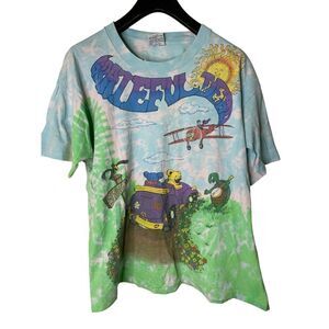 Vintage 1992 Spring Tour Grateful Dead 100% cotton Liquid Blue tie dye men's XL
